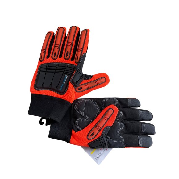 Hand Armour Premium Mechanics Gloves Size L Impact Resistant Orange Black NEW - Picture 1 of 6